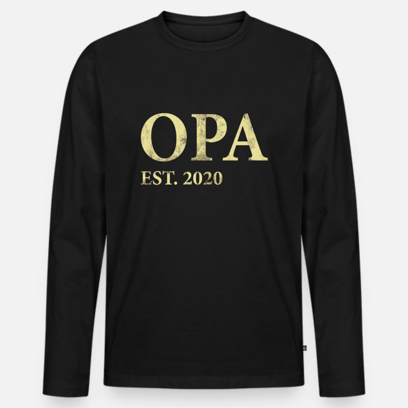 Opa 2020 - Männer Premium Bio Langarmshirt - Schwarz