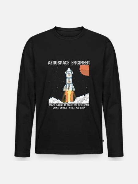 Ingénieur spatial Aérospatial Astronaut fusée - T-shirt manches longues Premium bio Homme - noir