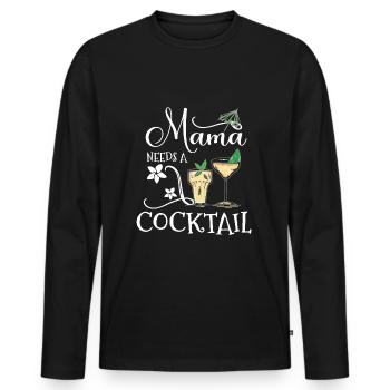 Mom Needs a Cocktail Party Alcohol Gift - Men's Premium Organic Long Sleeve Shirt - black - Front - Nico (187cm)
