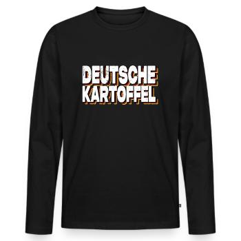 Deutsche Kartoffel - Männer Premium Bio Langarmshirt - Schwarz - Vorne - Nico (187cm)