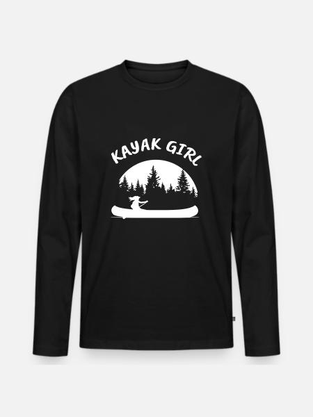Kayaking Kayak Girl - Men's Premium Organic Long Sleeve Shirt - black