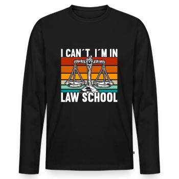 Faculté de droit Avocat étudiant en droit - T-shirt manches longues Premium bio Homme - noir - Devant - Nico (187cm)