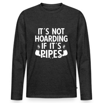 Pipe Pipes - Men's Premium Organic Long Sleeve Shirt - heather anthracite - Front - Nico (187cm)