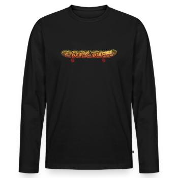 Skateboard Retro Skater Stunt Skateboarding - Men's Premium Organic Long Sleeve Shirt - black - Front - Nico (187cm)