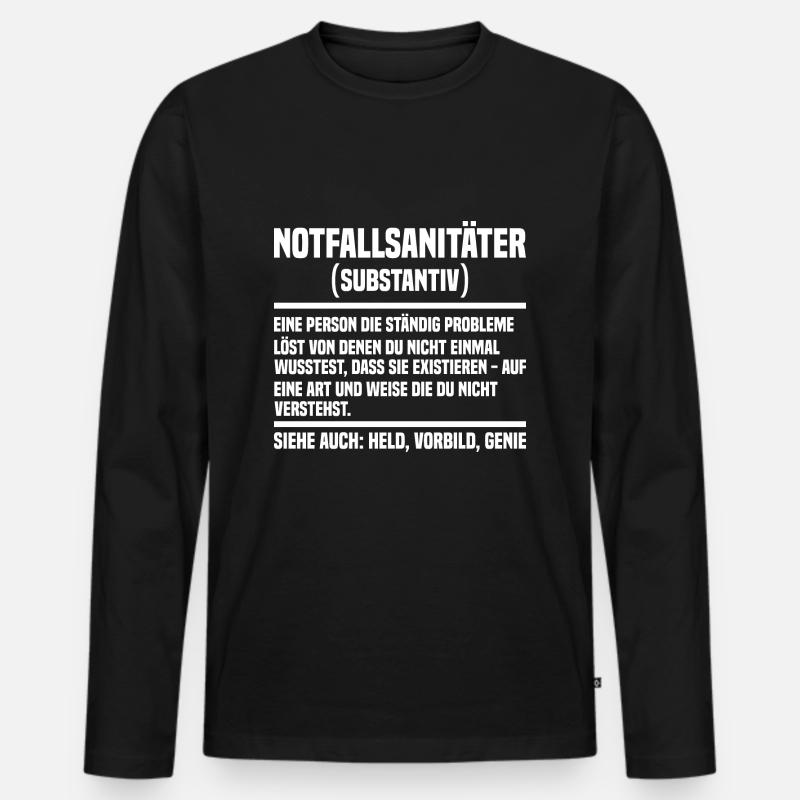Notfallsanitäter - Männer Premium Bio Langarmshirt - Schwarz