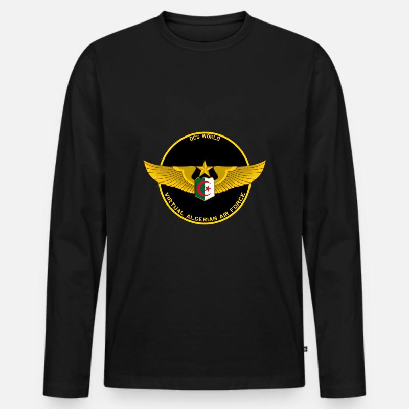 Virtuelle algerische Luftwaffe - Männer Premium Bio Langarmshirt - Schwarz