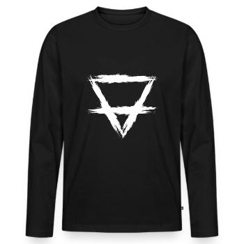 Element Symbol Erde weiß Vektor Bürste - Männer Premium Bio Langarmshirt - Schwarz - Vorne - Nico (187cm)