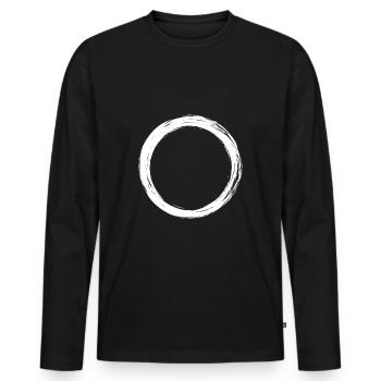 Circle icon brush new variant design white - Men's Premium Organic Long Sleeve Shirt - black - Front - Nico (187cm)