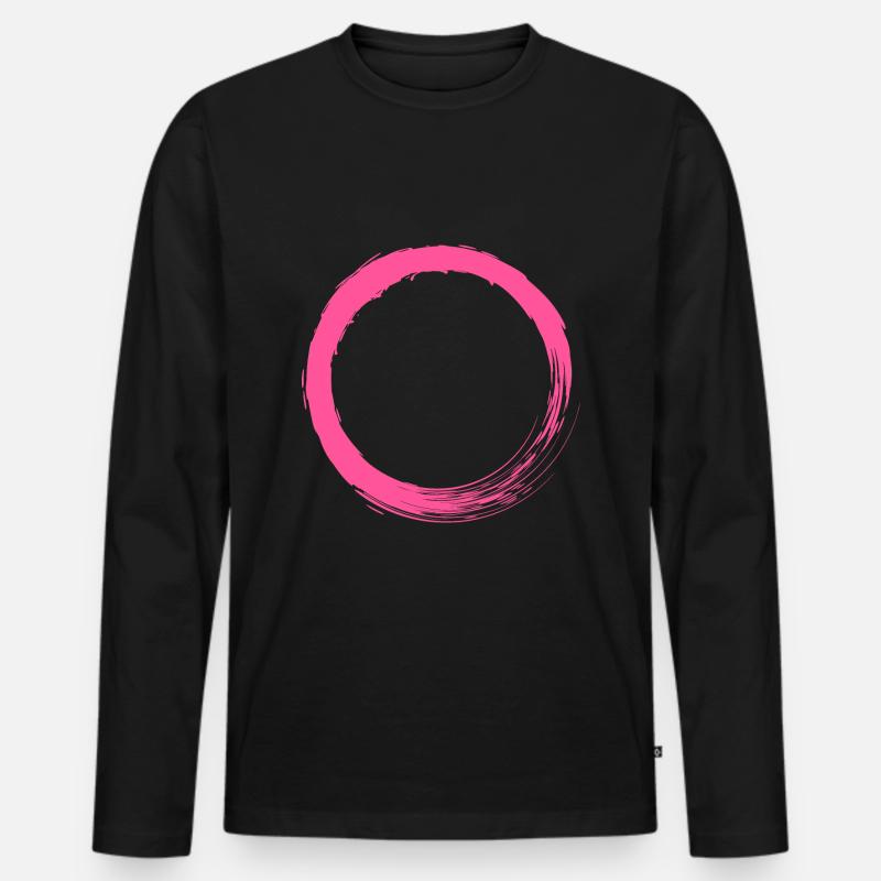 Customizable pink circle circular shape - Men's Premium Organic Long Sleeve Shirt - black