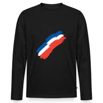 Drapeau drapeau de la France - T-shirt manches longues Premium bio Homme - noir - Devant - Nico (187cm)