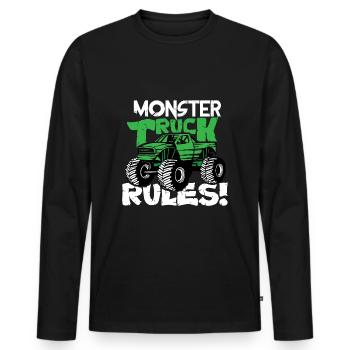 Monster truck tules - T-shirt manches longues Premium bio Homme - noir - Devant - Nico (187cm)