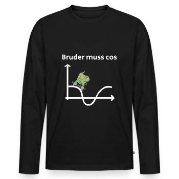 Witziges Matheshirt | Bruder muss cos - Männer Premium Bio Langarmshirt - Schwarz - Vorne - Nico (187cm)