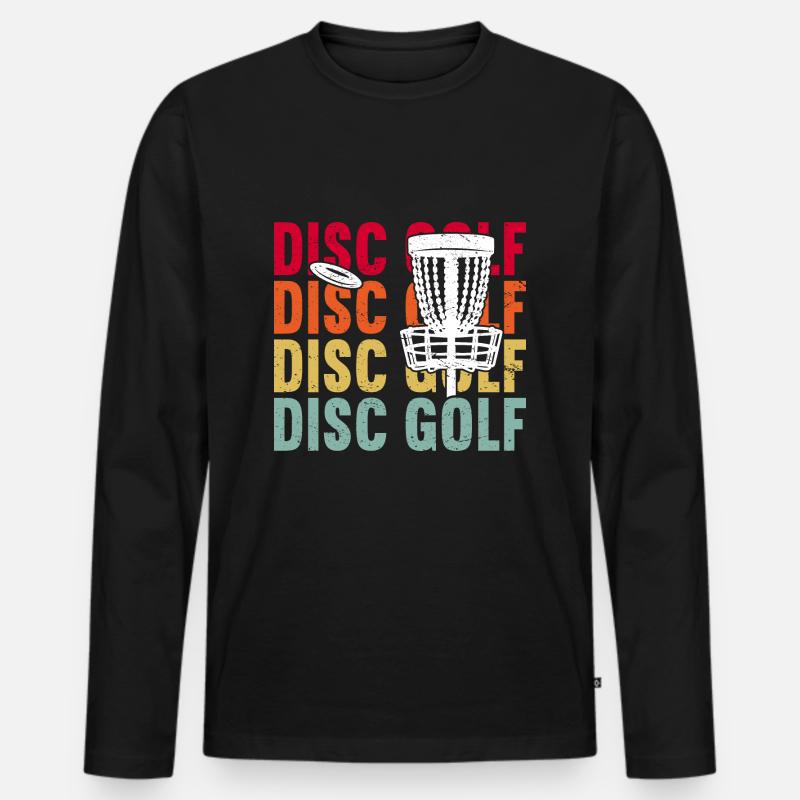 Disc Golf - Männer Premium Bio Langarmshirt - Schwarz