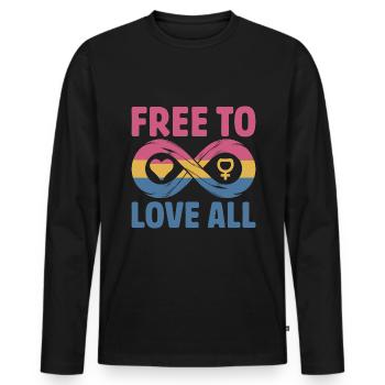 Libre d’aimer tous les LGBTQIA Mois de la fierté Pansexualité - T-shirt manches longues Premium bio Homme - noir - Devant - Nico (187cm)