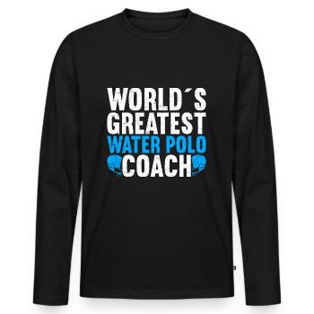 Wasserball Wasserball - Männer Premium Bio Langarmshirt - Schwarz - Vorne - Nico (187cm)