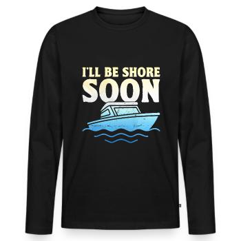 I'll Be Shore Soon Paddle Boat - Men's Premium Organic Long Sleeve Shirt - black - Front - Nico (187cm)