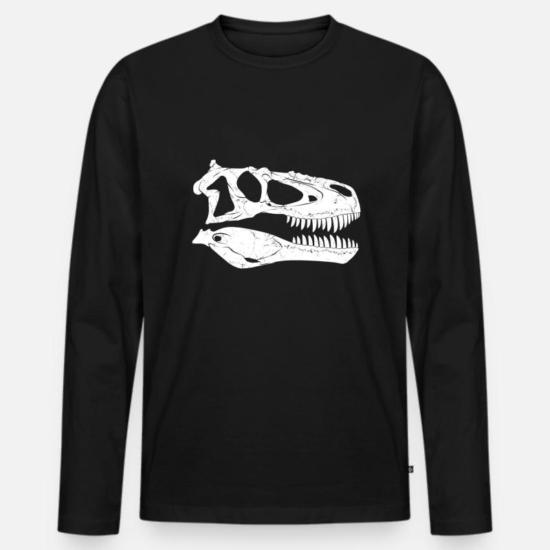Daspletosaurus Fossilschädel - Männer Premium Bio Langarmshirt - Schwarz