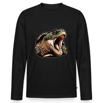 Snapping Turtle Turtles Snapping Turtles - Men's Premium Organic Long Sleeve Shirt - black - Front - Nico (187cm)