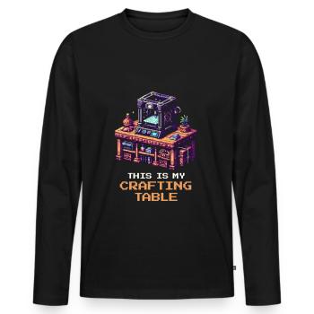 3D-Druck Crafting Table | Druckbett Setup - Männer Premium Bio Langarmshirt - Schwarz - Vorne - Nico (187cm)