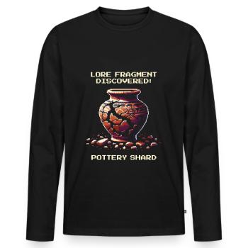 Ceramic Shard | Archaeology History Artifact - Men's Premium Organic Long Sleeve Shirt - black - Front - Nico (187cm)
