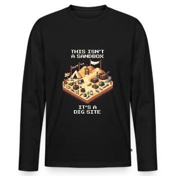 Pas un jeu de bac à sable | Site de fouilles archéologiques - T-shirt manches longues Premium bio Homme - noir - Devant - Nico (187cm)