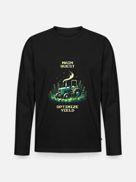 Yield Maximization | Precision Farming active - Men's Premium Organic Long Sleeve Shirt - black