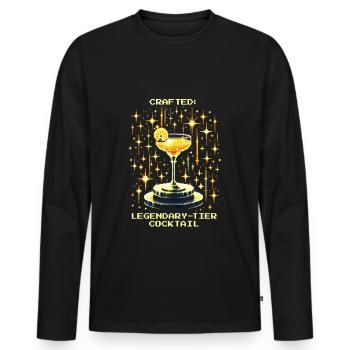 Legendary Cocktail | Handcrafted at the Bar - Men's Premium Organic Long Sleeve Shirt - black - Front - Nico (187cm)