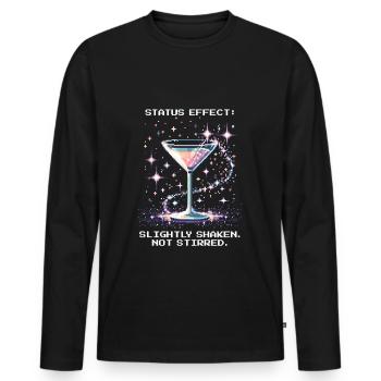 Status: Slightly Shaken | Bond Approved Cocktails - Men's Premium Organic Long Sleeve Shirt - black - Front - Nico (187cm)