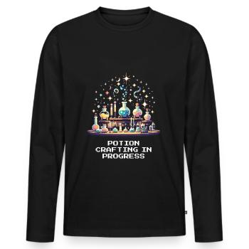 Potion de guérison en cours | Barman pendant le processus de mélange - T-shirt manches longues Premium bio Homme - noir - Devant - Nico (187cm)