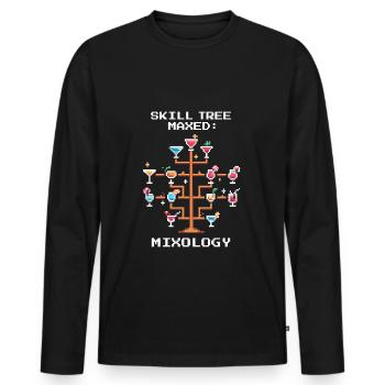 Mixologie : Skilltree Maxed | Barman LvL 99 - T-shirt manches longues Premium bio Homme - noir - Devant - Nico (187cm)