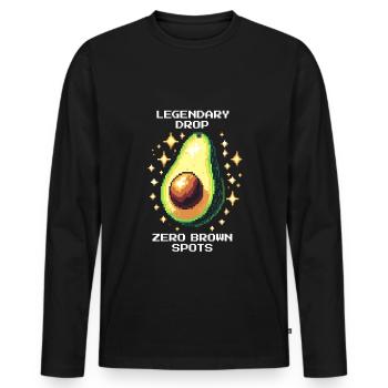 Legendary Drop | Pristine avocado in loot - Men's Premium Organic Long Sleeve Shirt - black - Front - Nico (187cm)