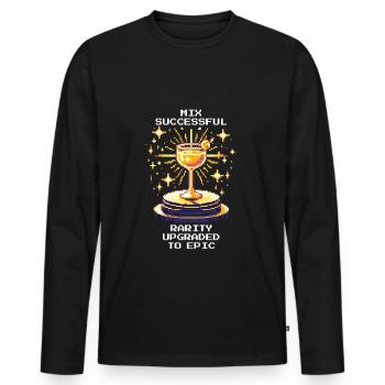 Epic Cocktail Creation | Bartender Skill Check - Men's Premium Organic Long Sleeve Shirt - black - Front - Nico (187cm)