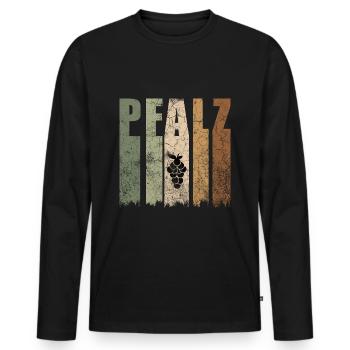 Pfalz Pfälzer Pfälzerin Weintraube Wein Geschenk - Männer Premium Bio Langarmshirt - Schwarz - Vorne - Nico (187cm)