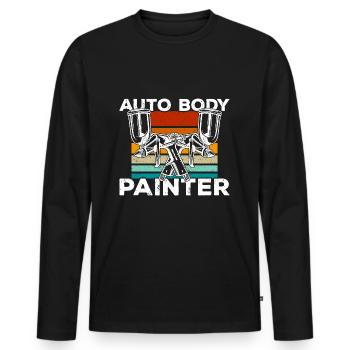 Auto Body Painter Car Painter Automotive Painter - Men's Premium Organic Long Sleeve Shirt - black - Front - Nico (187cm)