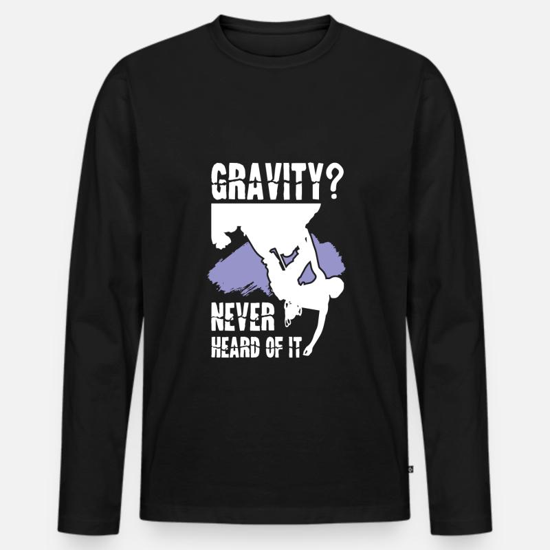 Gravity Wildlife - Männer Premium Bio Langarmshirt - Schwarz