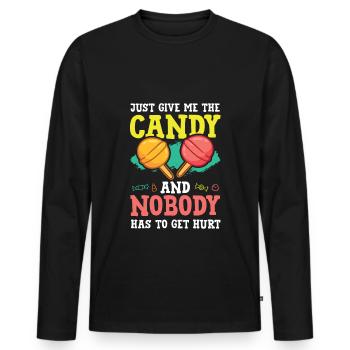 Candy saying Candy - Men's Premium Organic Long Sleeve Shirt - black - Front - Nico (187cm)