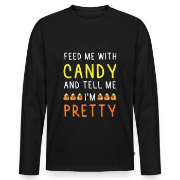 Candy candy saying - Men's Premium Organic Long Sleeve Shirt - black - Front - Nico (187cm)