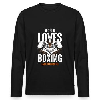 Love boxing boxers - Men's Premium Organic Long Sleeve Shirt - black - Front - Nico (187cm)