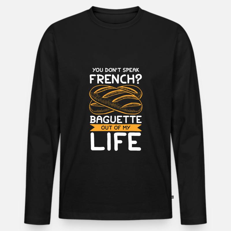 French Baguette - Männer Premium Bio Langarmshirt - Schwarz