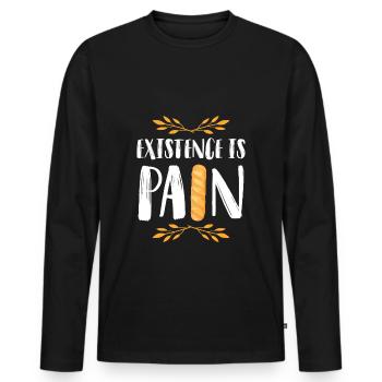 Baguette bread - Men's Premium Organic Long Sleeve Shirt - black - Front - Nico (187cm)