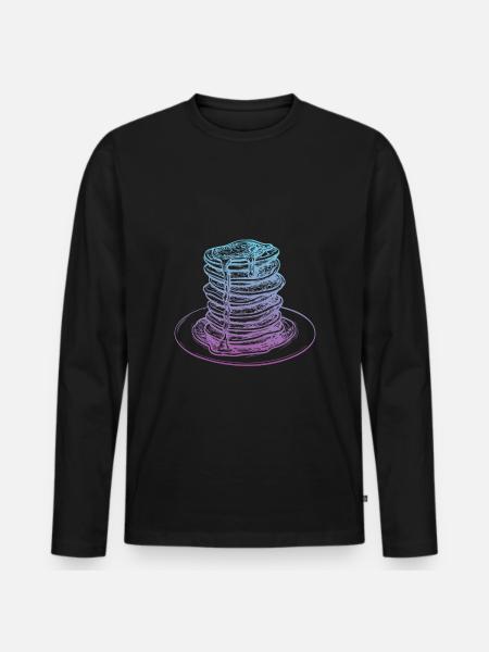Pancake pancake icon - Men's Premium Organic Long Sleeve Shirt - black