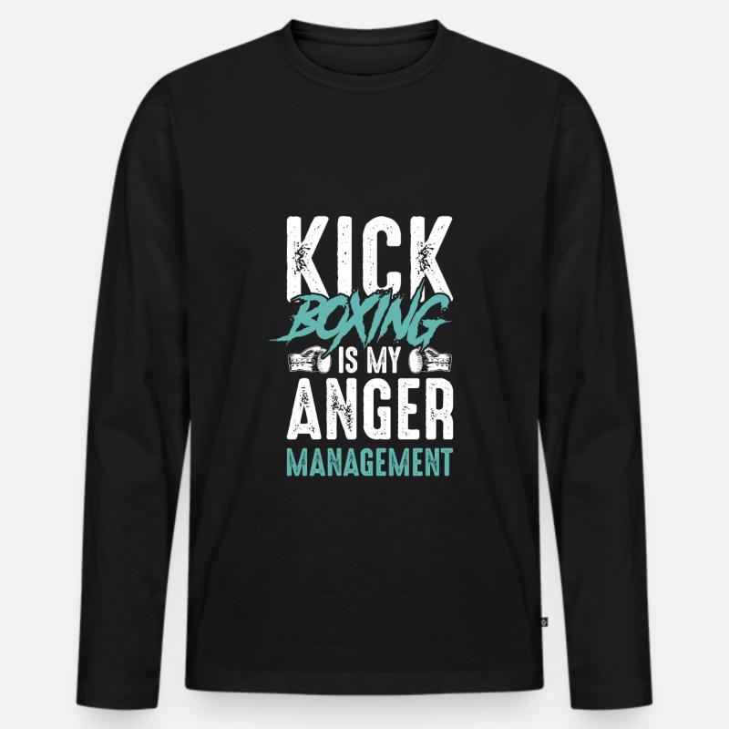 Kickboxing Managemanet - Männer Premium Bio Langarmshirt - Schwarz