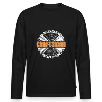 Handwerker Handwerk Kreissäge - Männer Premium Bio Langarmshirt - Schwarz - Vorne - Nico (187cm)