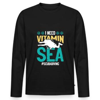 Diving diver vitamin - Men's Premium Organic Long Sleeve Shirt - black - Front - Nico (187cm)