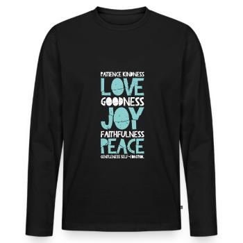 Bible bible verse love peace - Men's Premium Organic Long Sleeve Shirt - black - Front - Nico (187cm)