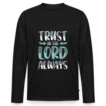 Bible Bible Verse Faith - Men's Premium Organic Long Sleeve Shirt - black - Front - Nico (187cm)