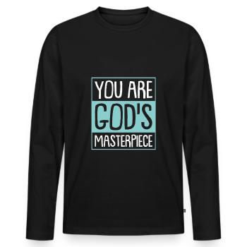 Bible bible verse god saying - Men's Premium Organic Long Sleeve Shirt - black - Front - Nico (187cm)