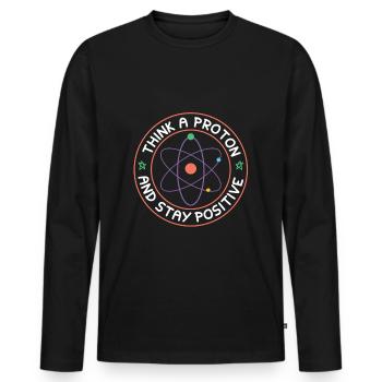 Science de la science de l'atome - T-shirt manches longues Premium bio Homme - noir - Devant - Nico (187cm)