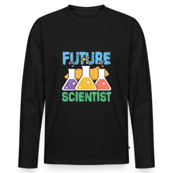 Atome de science science - T-shirt manches longues Premium bio Homme - noir - Devant - Nico (187cm)