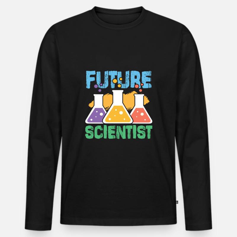 Science Wissenschaft Atom - Männer Premium Bio Langarmshirt - Schwarz
